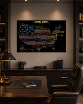 Delaware State Map - 3D Embossed Metal Wall Art