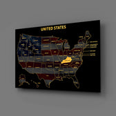 Kentucky State Map - 3D Embossed Metal Wall Art