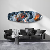 Lava Geode Abstract Glass Wall Art.