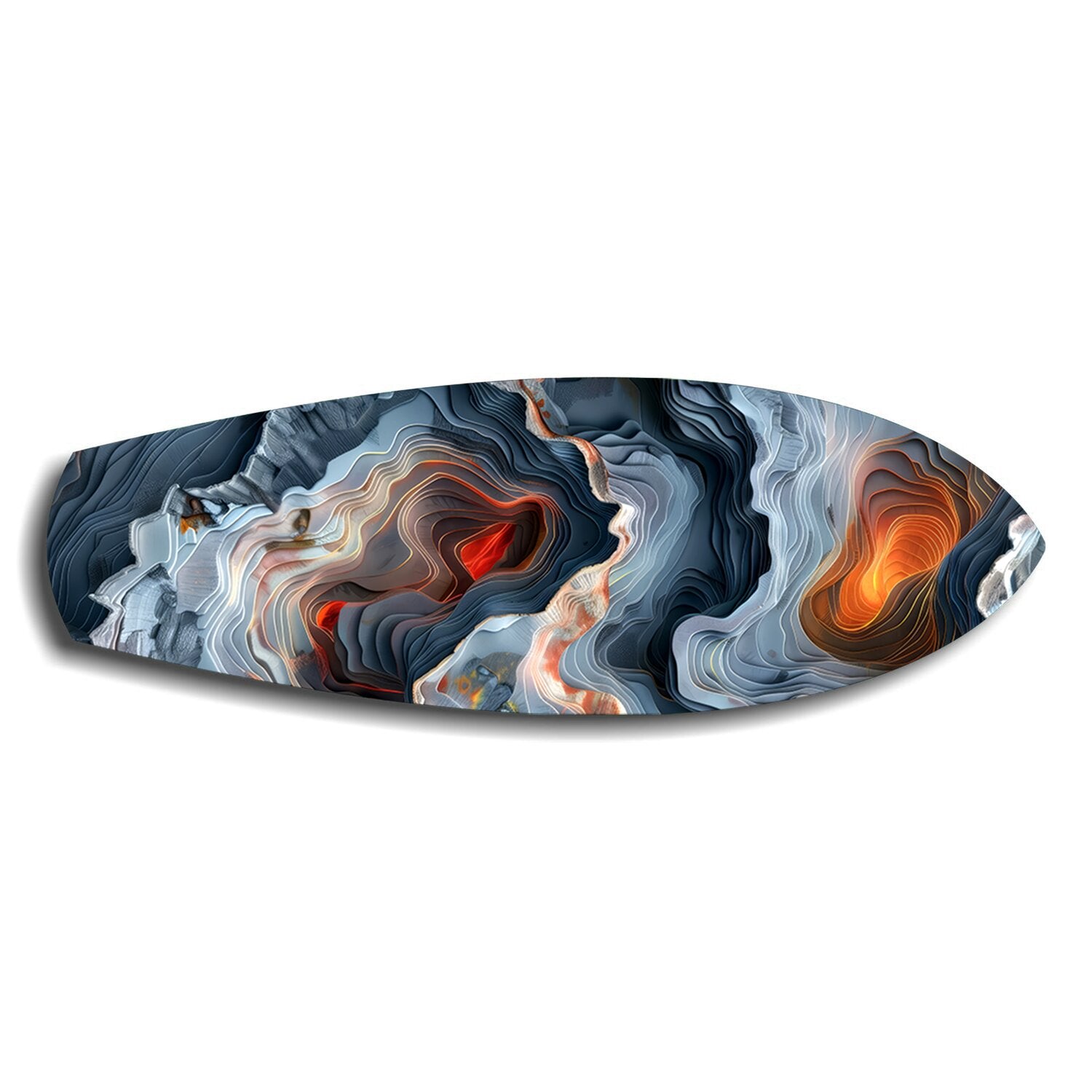 Lava Geode Abstract Glass Wall Art.