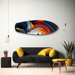 Fire and Ice Paint Swirl Glass Wall Art.