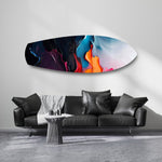 Midnight Bloom Abstract Paint Glass Wall Art.