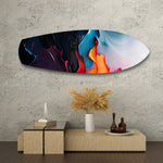 Midnight Bloom Abstract Paint Glass Wall Art.