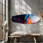 Midnight Bloom Abstract Paint Glass Wall Art.