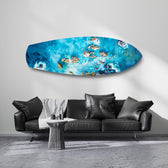 Aerial Reef Turquoise Ocean Glass Wall Art.