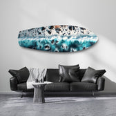Crashing Wave Aerial Ocean Glass Wall Art.