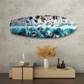 Crashing Wave Aerial Ocean Glass Wall Art.