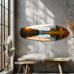 Lakeside Sunset Mirror Landscape Glass Wall Art.