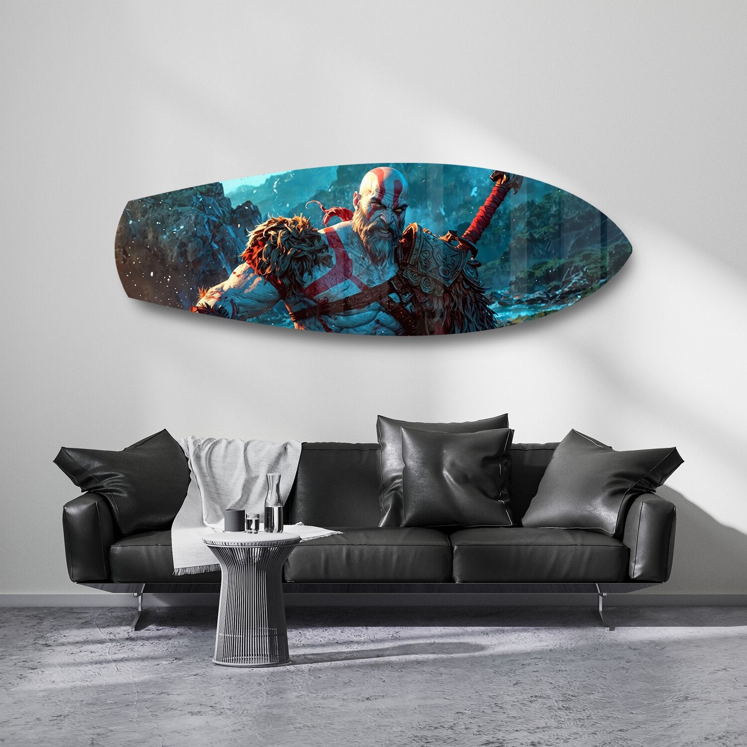 Mythic Warrior Video Game Glass Wall Art.