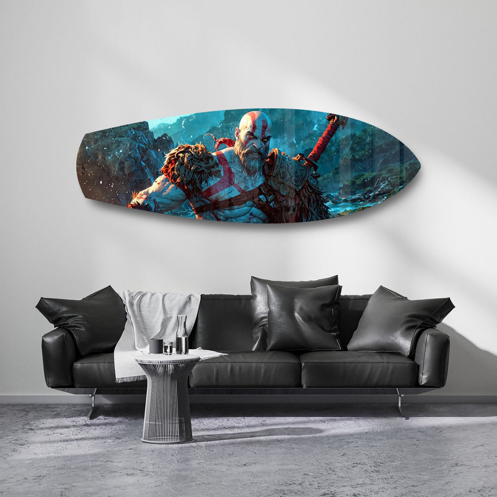 Mythic Warrior Video Game Glass Wall Art.