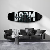 Masked Cloaked Villain Comic Glass Wall Art.