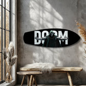Masked Cloaked Villain Comic Glass Wall Art.