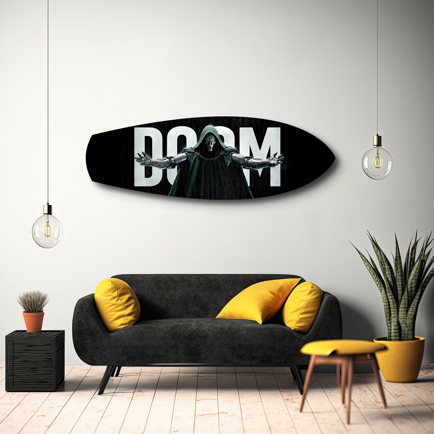 Masked Cloaked Villain Comic Glass Wall Art.