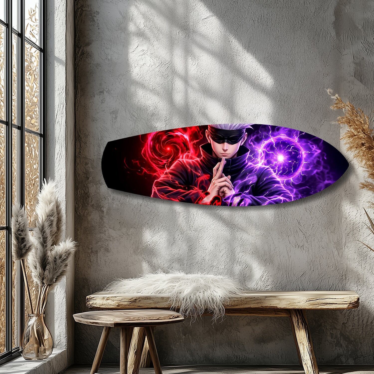 Anime Sorcerer Dual Magic Glass Wall Art.