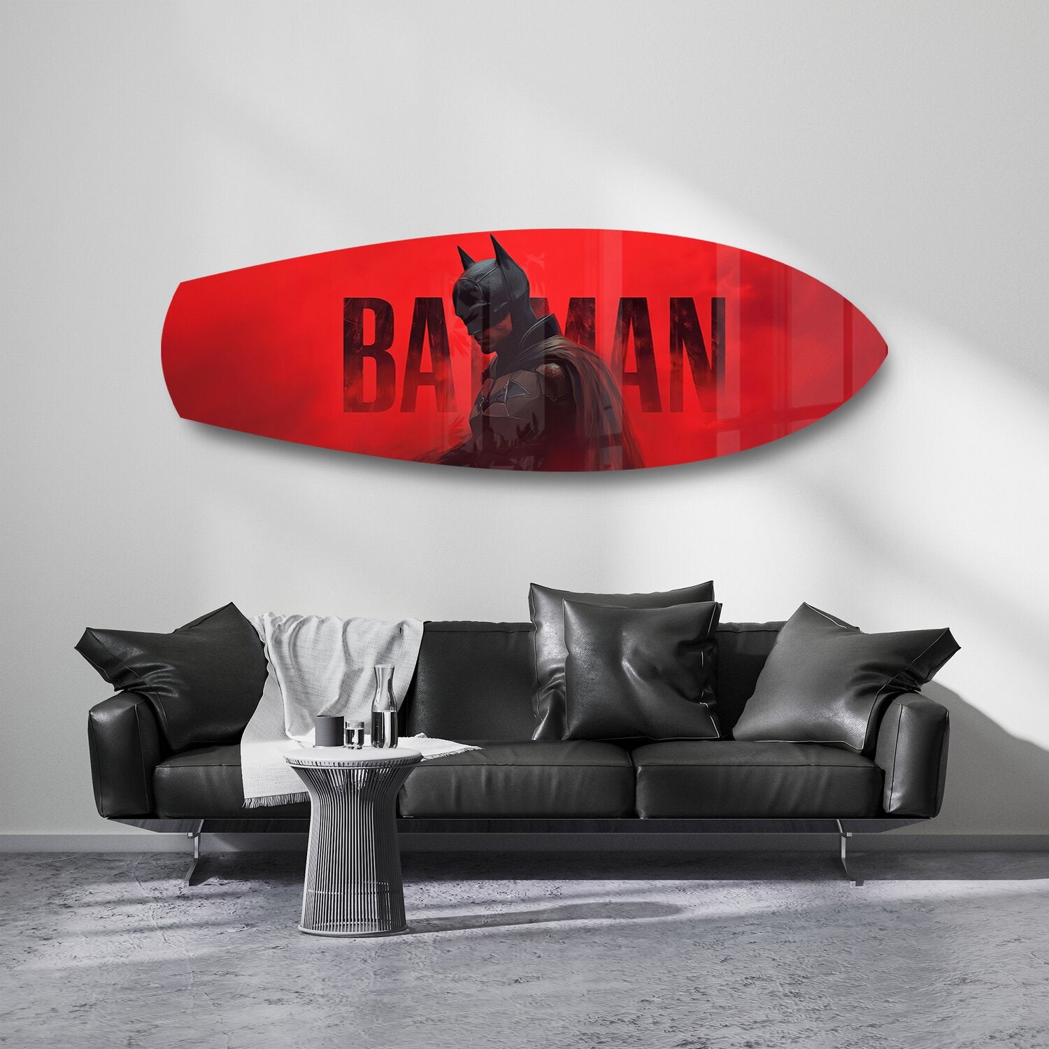 Caped Vigilante Comic Hero Glass Wall Art.
