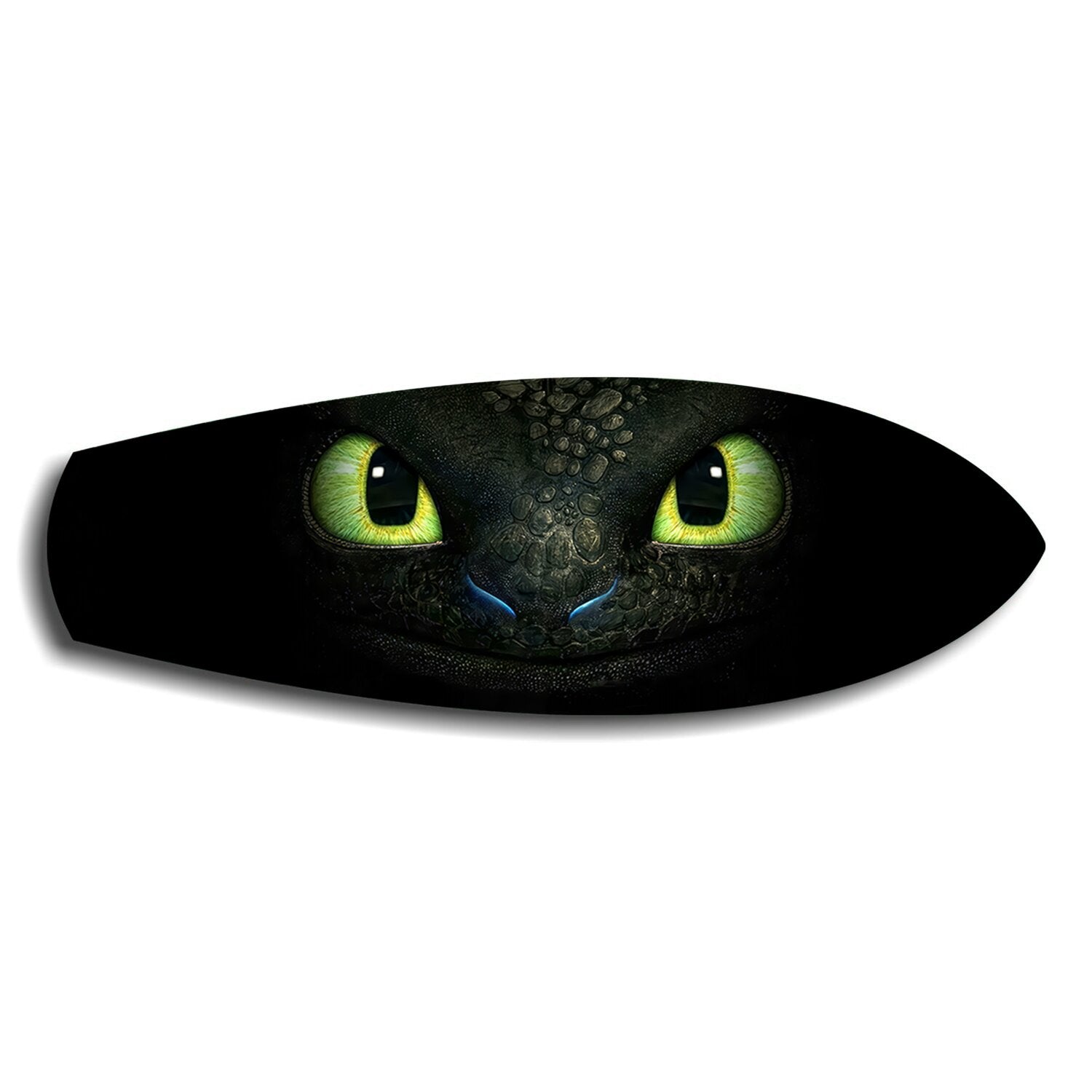 Black Dragon Green Eyes Glass Wall Art.