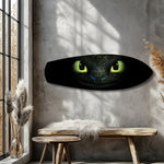 Black Dragon Green Eyes Glass Wall Art.