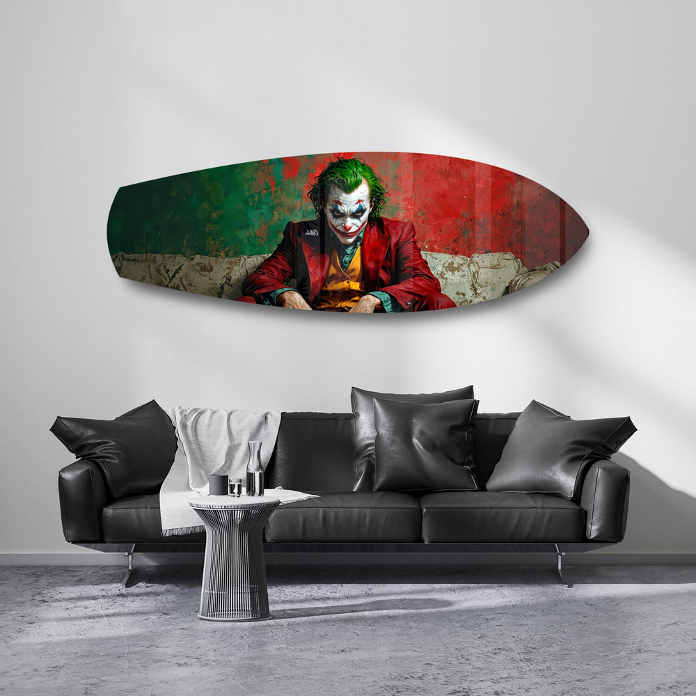 Sinister Clown Comic Pop Art Glass Wall Art.