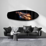 Flying Armored Superhero Glass Wall Art.