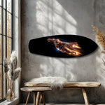 Flying Armored Superhero Glass Wall Art.