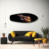 Flying Armored Superhero Glass Wall Art.