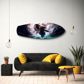Anime Forest Warrior Woman Glass Wall Art.