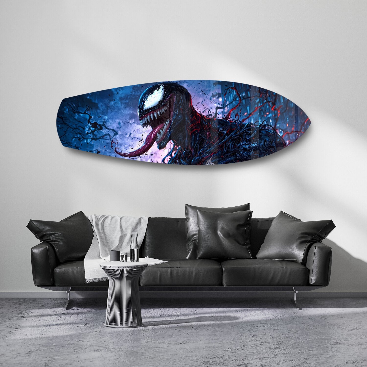 Dark Symbiote Anti-Hero Glass Wall Art.