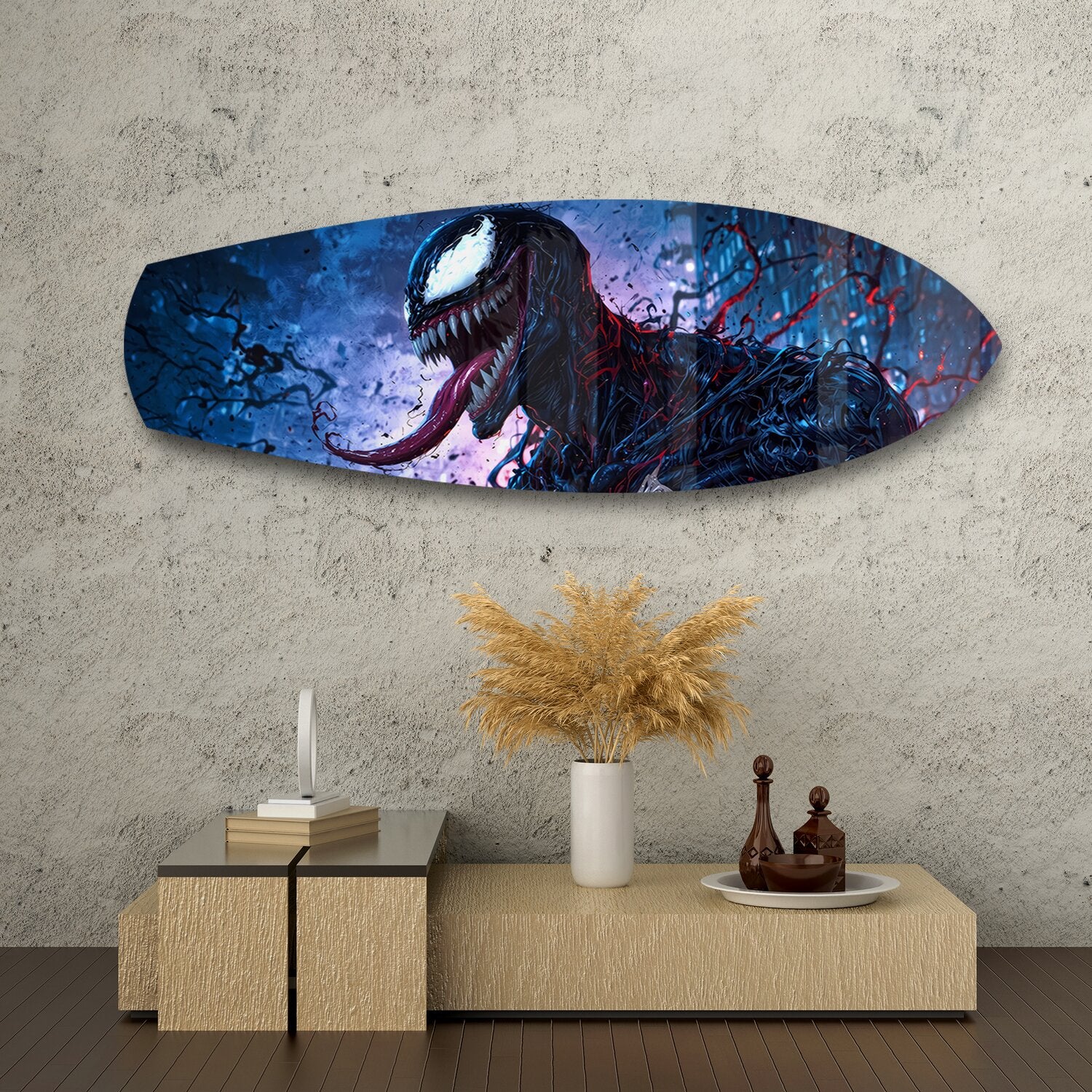 Dark Symbiote Anti-Hero Glass Wall Art.