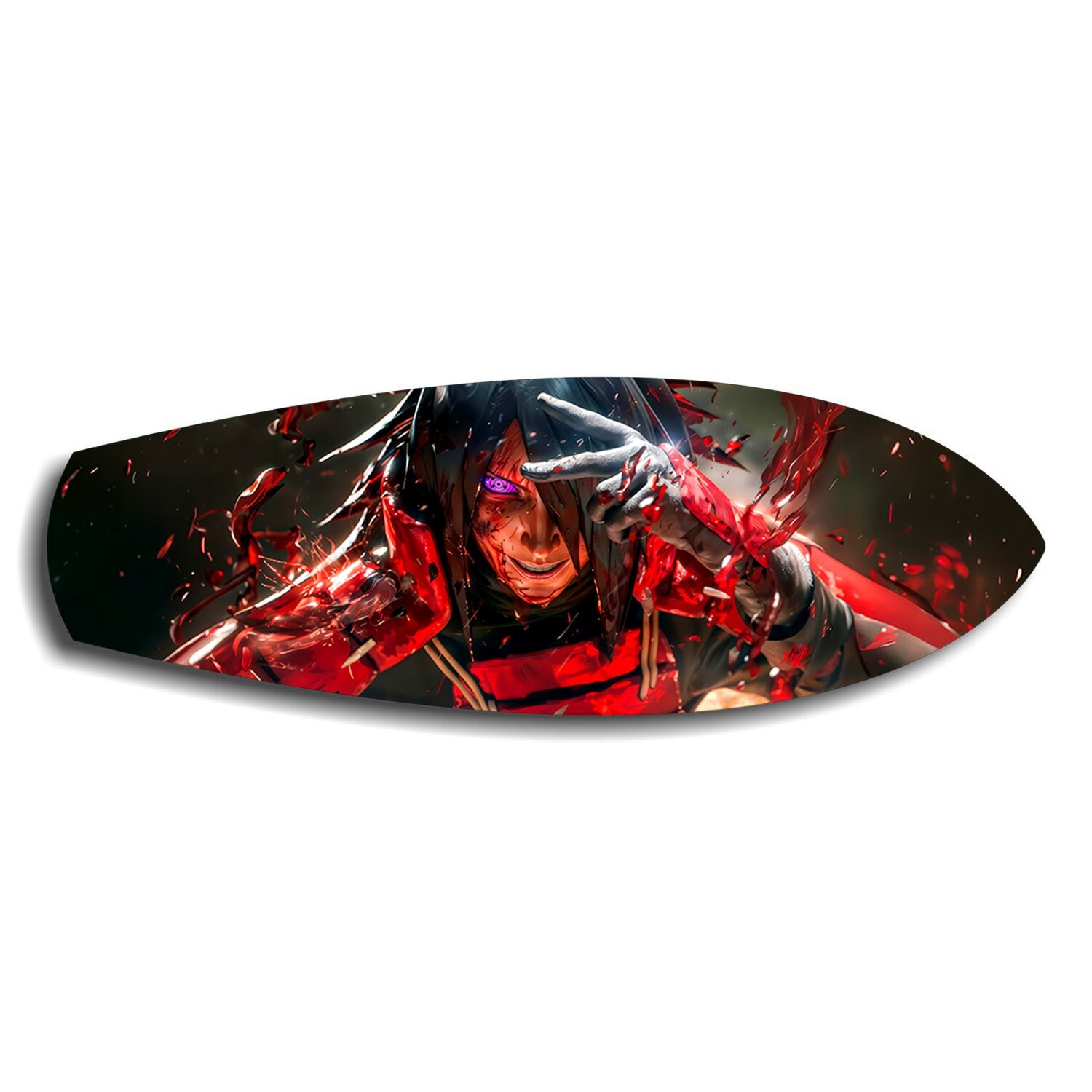 Anime Ninja Crimson Power Glass Wall Art.