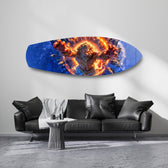 Lion God Mythology Fire Portal Glass Wall Art.