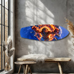 Lion God Mythology Fire Portal Glass Wall Art.