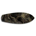 Black and Gold Abstract Waves Glass Wall Art.