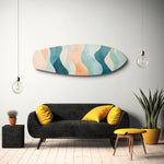 Pastel Boho Waves Abstract Glass Wall Art.