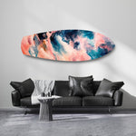 Pink and Blue Marble Swirl Glass Wall Art.