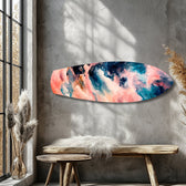 Pink and Blue Marble Swirl Glass Wall Art.