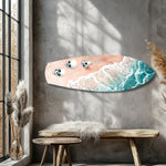 Skulls on Pink Sand Beach Glass Wall Art.