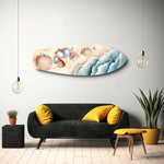 Seashells on Sandy Shore Glass Wall Art.