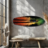 Speedboat Fire and Smoke Trails Glass Wall Art.