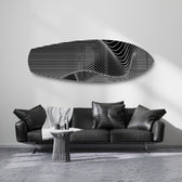 Black and White Op Art Stripes Glass Wall Art.