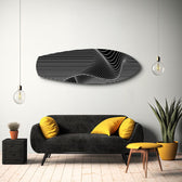 Black and White Op Art Stripes Glass Wall Art.
