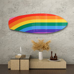 Rainbow Pride Stripes Glass Wall Art.