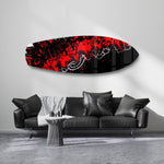 Red and Black Street Graffiti Glass Wall Art.