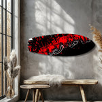 Red and Black Street Graffiti Glass Wall Art.