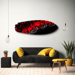 Red and Black Street Graffiti Glass Wall Art.
