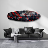 Samurai Katana with Cherry Blossoms Glass Wall Art.