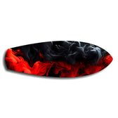 Red and Black Smoke Abstract Glass Wall Art.