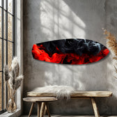 Red and Black Smoke Abstract Glass Wall Art.