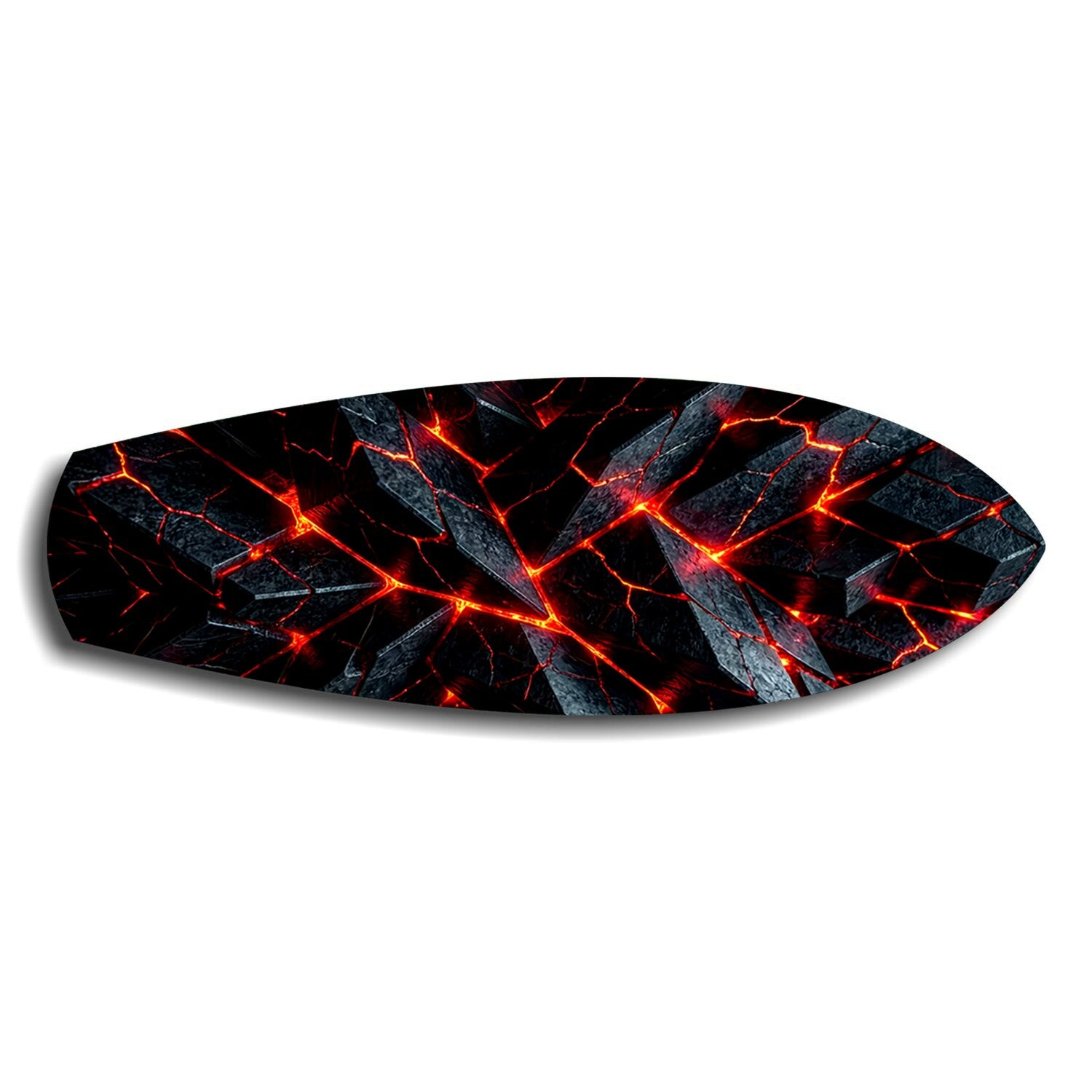Molten Lava Cracked Stone Glass Wall Art.