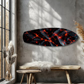 Molten Lava Cracked Stone Glass Wall Art.