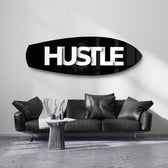 Hustle Typography Motivational Glass Wall Art.